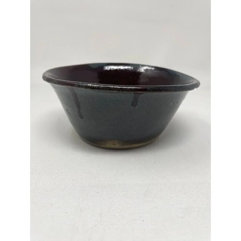 Hand Thrown Pottery Bowl Dark Cereal Soup‎